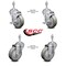 Service Caster 4 Inch Gray Polyurethane Wheel Swivel 3/8 Inch Threaded Stem Caster Brakes, 2PK SCC-TS20S414-PPUB-TLB-381615-2-S-2 - alternate 2